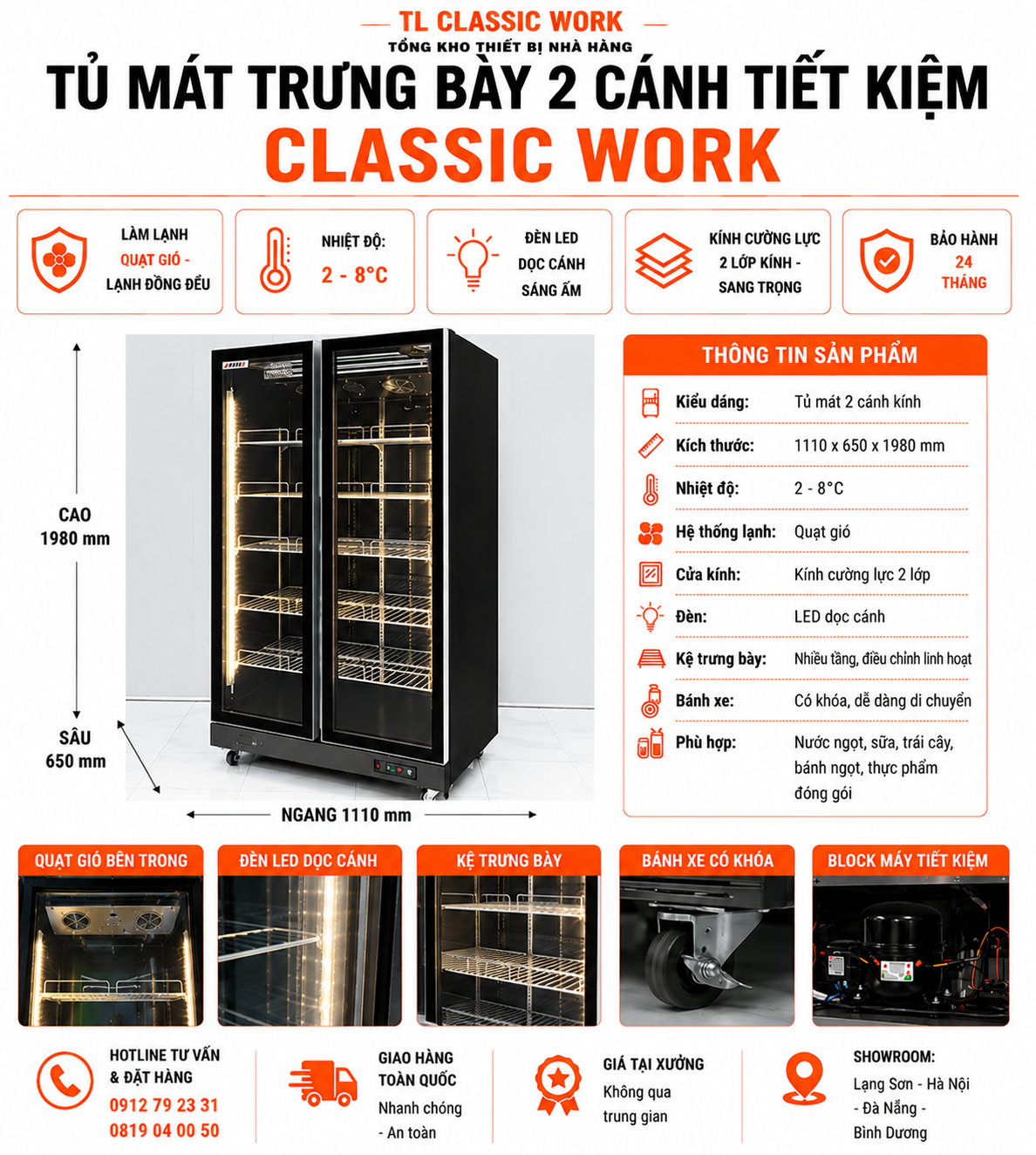 Tủ mát 2-3 cánh LG - Đèn LED 3 Màu ,Tiết Kiệm Điện, Hiện Đại
