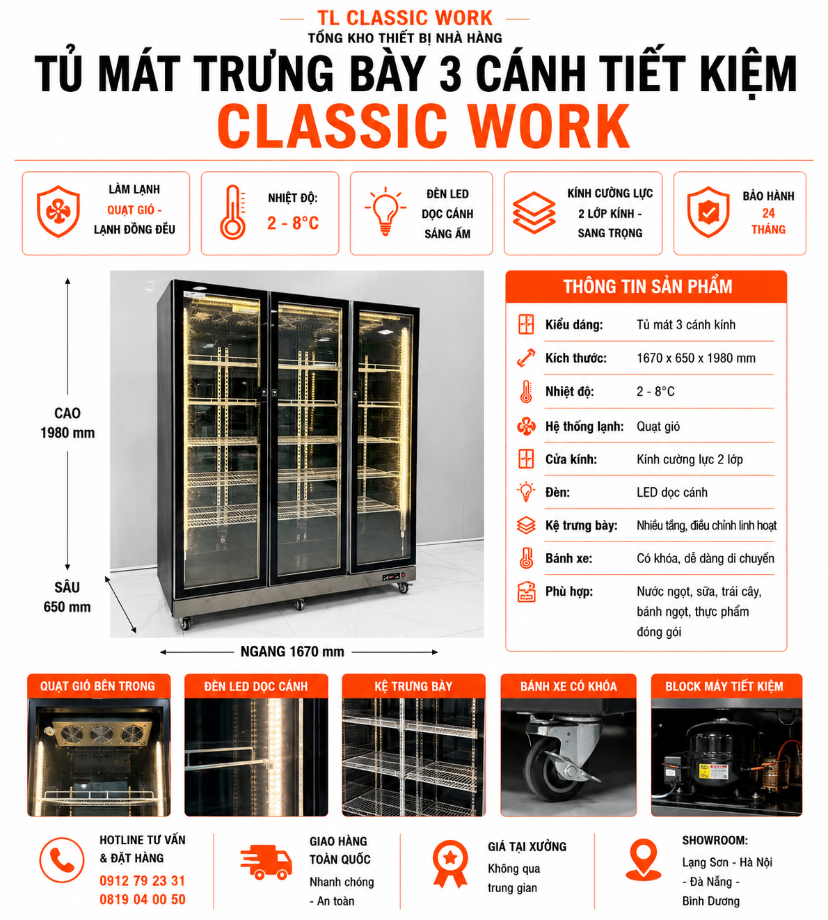 Tủ mát 2-3 cánh LG - Đèn LED 3 Màu ,Tiết Kiệm Điện, Hiện Đại