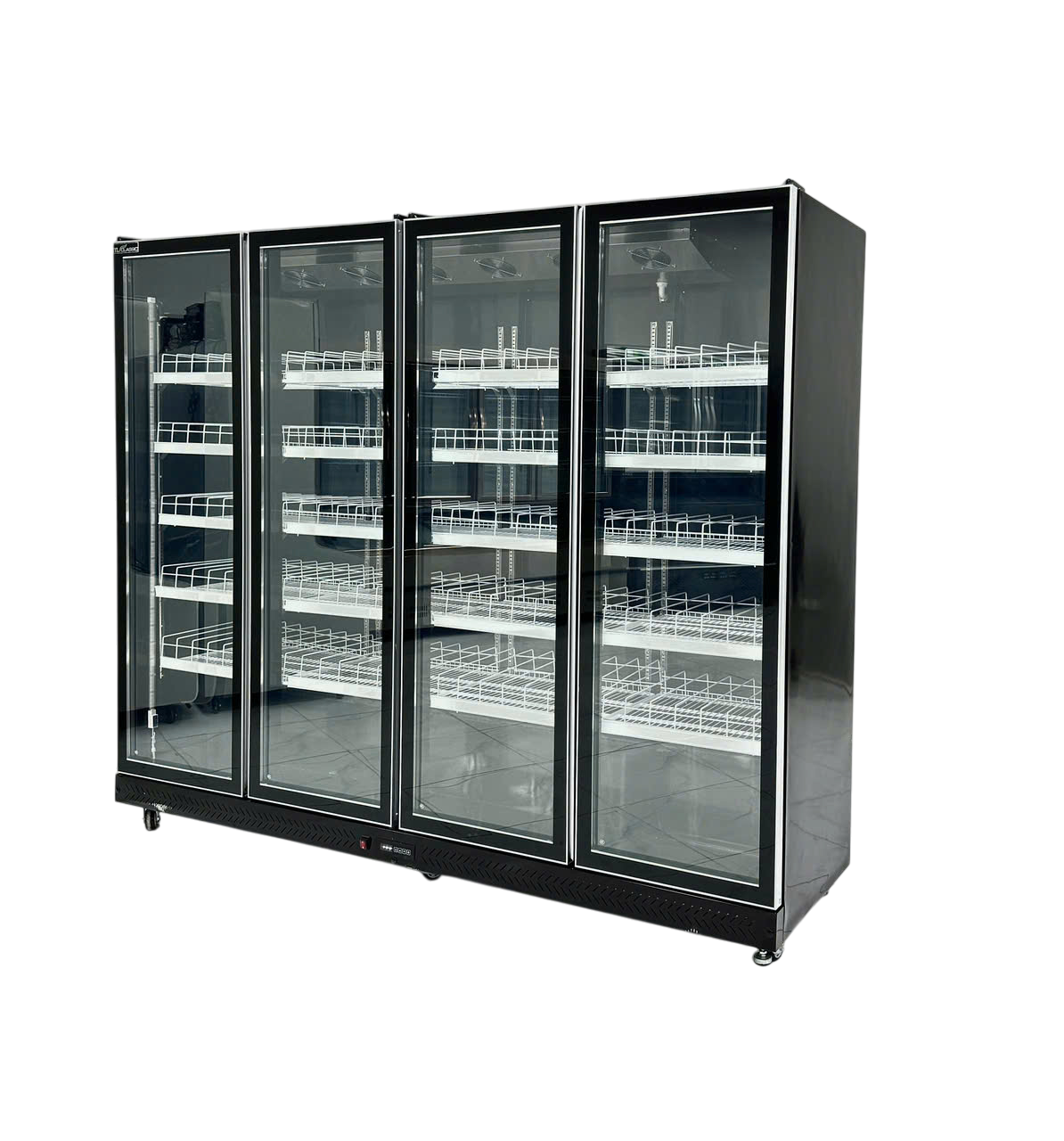 Tủ Mát 2 3 4 Cánh Cao Cấp - Đèn LED 3 Màu ( Đen) Tiết Kiệm Điện, Hiện Đại