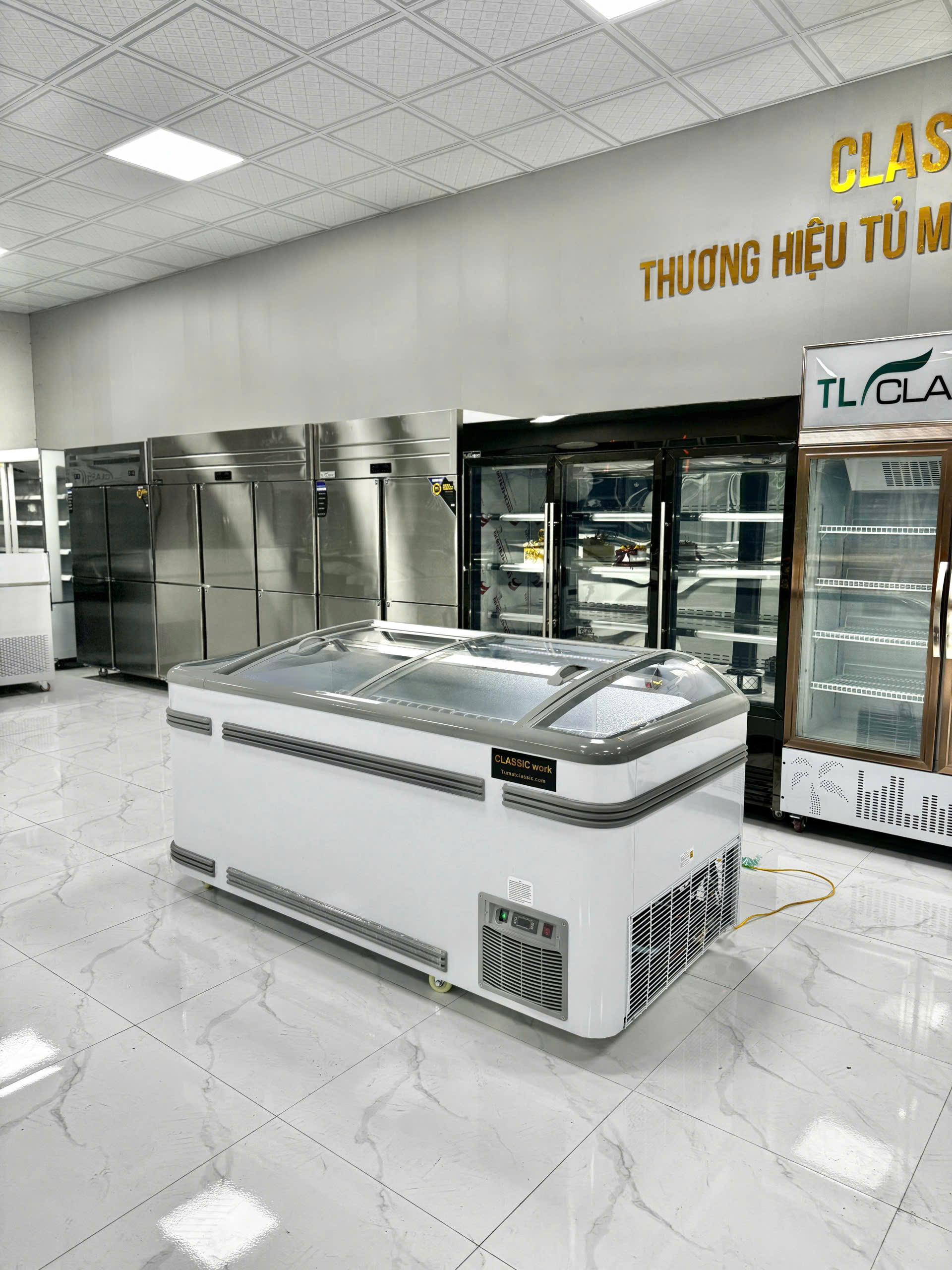 TỦ ĐÔNG TRƯNG BÀY MẶT KÍNH ( TỰ ĐỘNG XẢ TUYẾT )