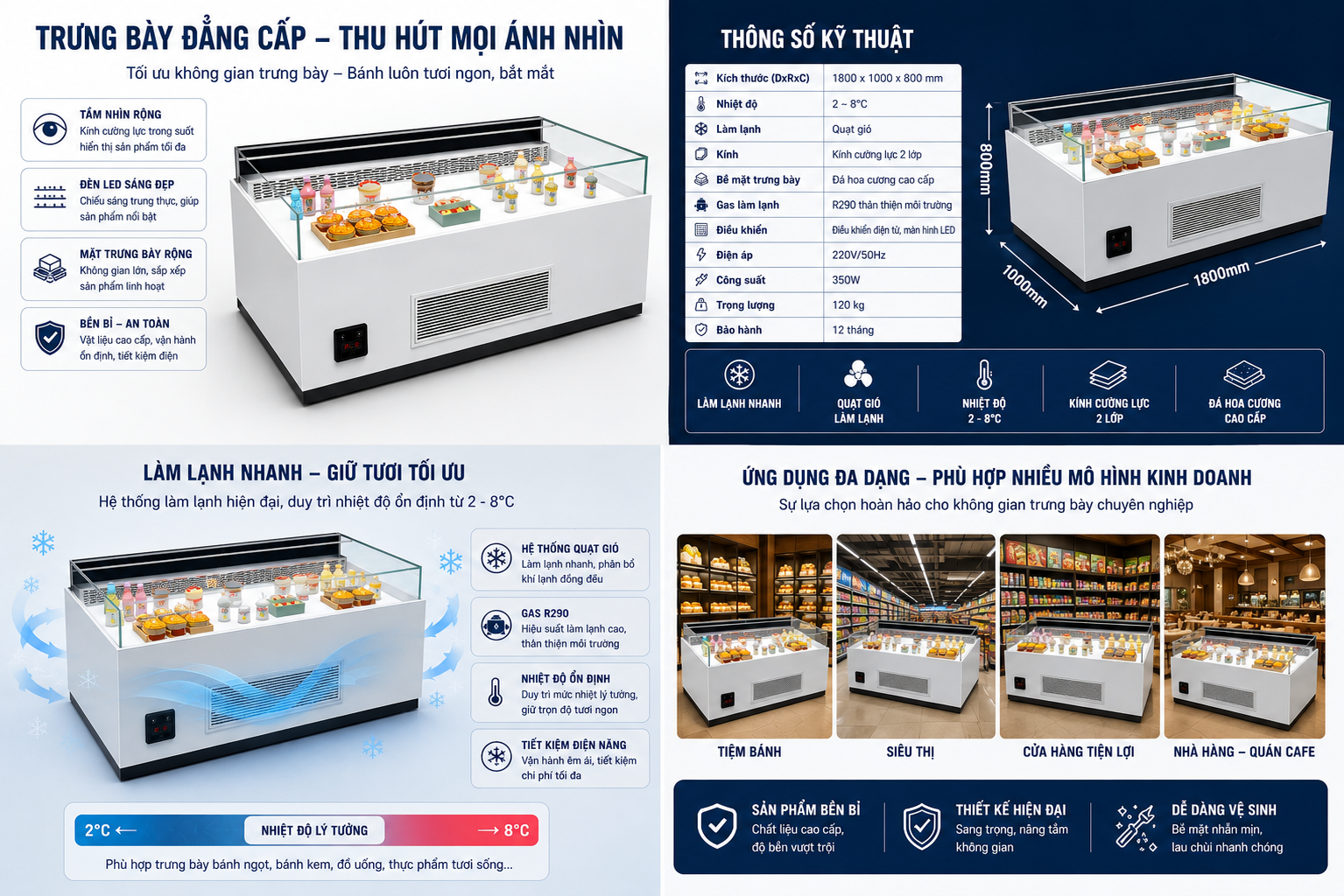 TỦ BÁNH SANWICK KHÔNG CỬA