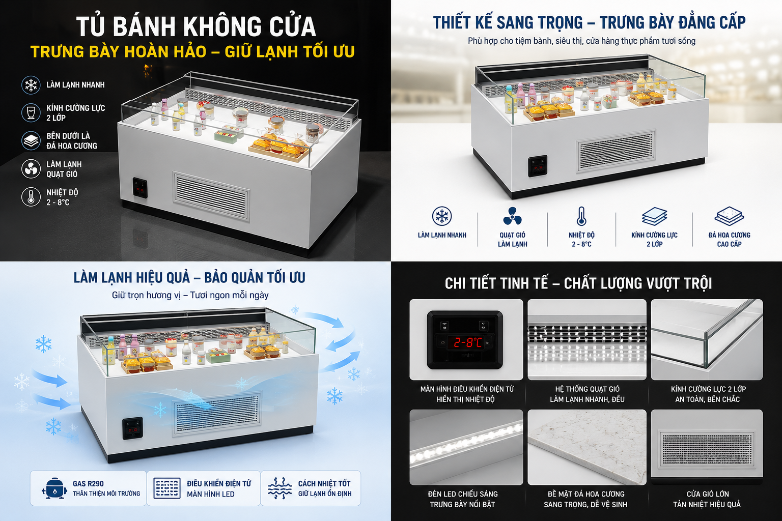 TỦ BÁNH SANWICK KHÔNG CỬA