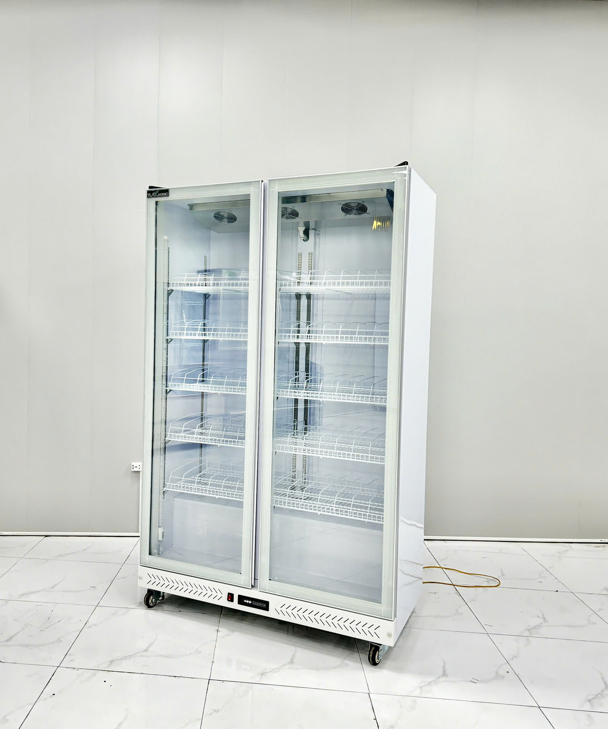 Tủ Mát 2 Cánh Cao Cấp - Đèn LED 3 Màu (Trắng) Tiết Kiệm Điện, Hiện Đại