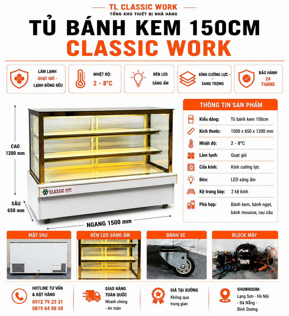 TỦ BÁNH KEM KÍNH VUÔNG-1