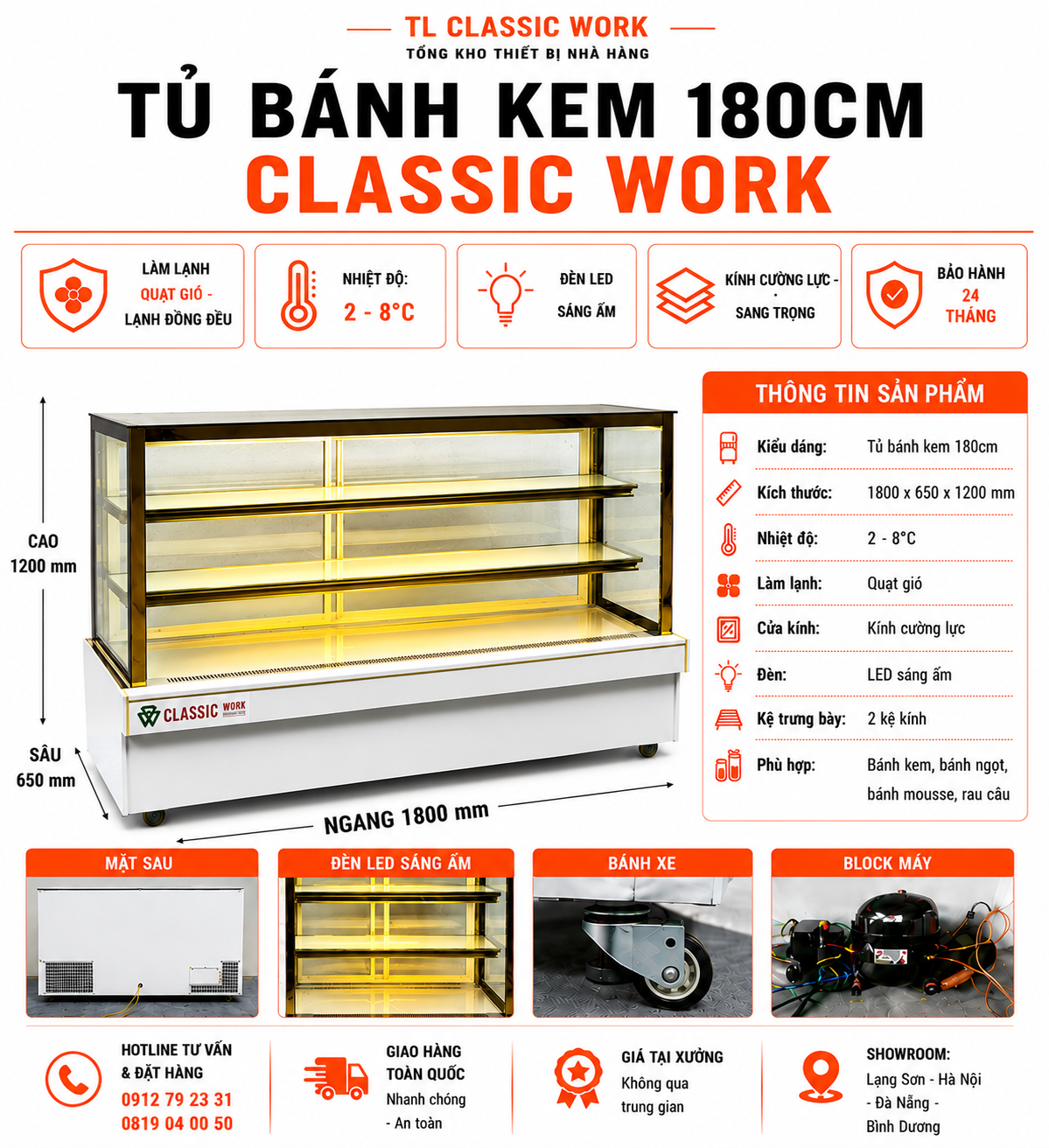 TỦ BÁNH KEM KÍNH VUÔNG-1