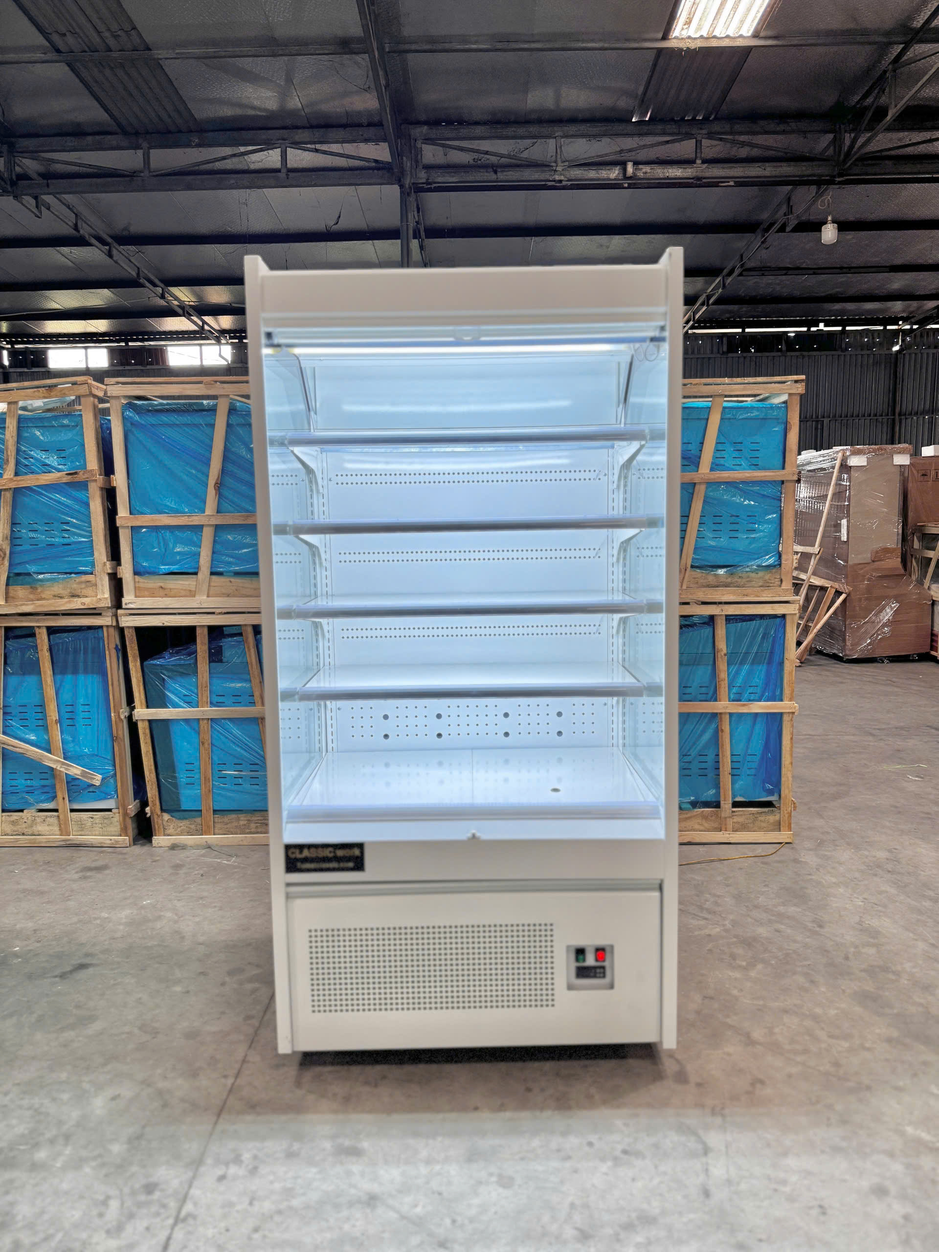 Tủ mát không cửa kéo rèm 1m