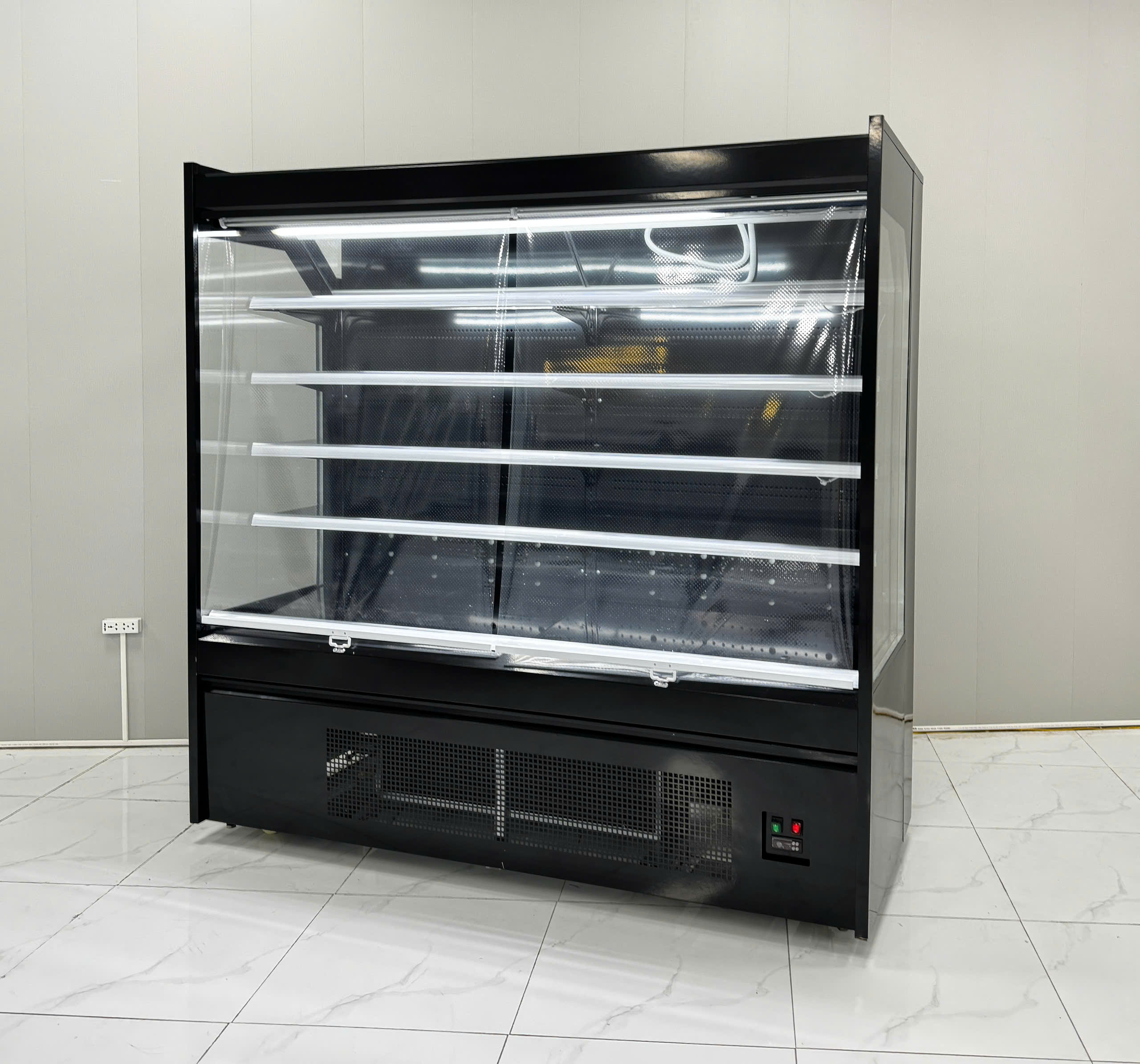 Tủ mát không cửa kéo rèm 2m