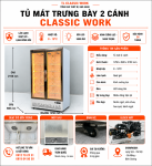 Tủ mát 2 cánh cao cấp sấy kính điện