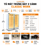 Tủ Mát 2 Cánh Cao Cấp - Đèn LED 3 Màu (Trắng) Tiết Kiệm Điện, Hiện Đại