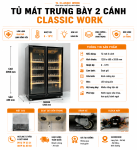 TỦ MÁT 2 CÁNH CAO CẤP ĐÈN 3 MÀU