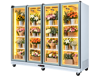 Tủ Mát 2 3 4 Cánh Cao Cấp - Đèn LED 3 Màu (Trắng) Tiết Kiệm Điện, Hiện Đại