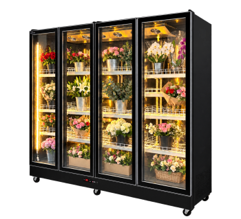 Tủ Mát 2 3 4 Cánh Cao Cấp - Đèn LED 3 Màu ( Đen) Tiết Kiệm Điện, Hiện Đại