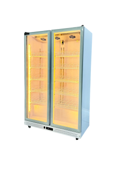 Tủ Mát 2 Cánh Cao Cấp - Đèn LED 3 Màu (Trắng) Tiết Kiệm Điện, Hiện Đại