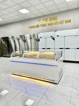 Tủ thịt kính cong 2 chế độ 2M