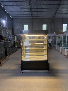 Tủ bánh kem 5 tầng dài 1m2 màu đen sấy 4 mặt kính