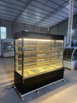 Tủ bánh kem 5 tầng dài 1m8 viền vàng ( đen ) sấy 4 mặt kính