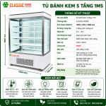 Tủ bánh kem 5 tầng cửa sau