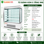 Tủ bánh kem 5 tầng cửa sau