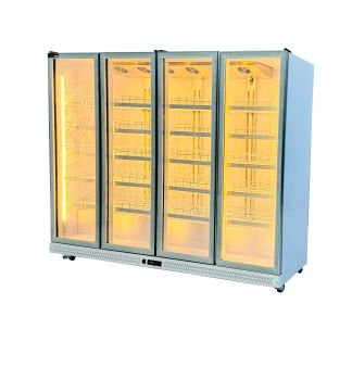 Tủ Mát 2 3 4 Cánh Cao Cấp - Đèn LED 3 Màu (Trắng) Tiết Kiệm Điện, Hiện Đại